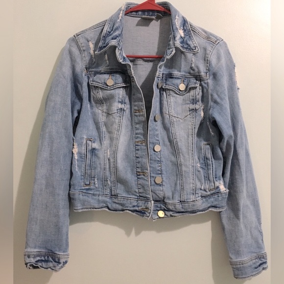 NEW YORK & CO SOHO JEANS JACKET DISTRESSED SIZE SMALL - Picture 5 of 7